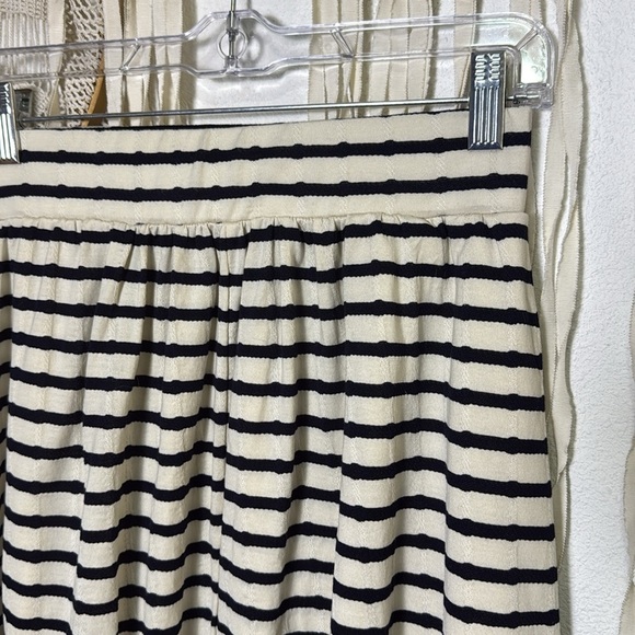 Nation Los Angeles Vida Midi Skirt in Cream and Black Stripe Small - Picture 8 of 15
